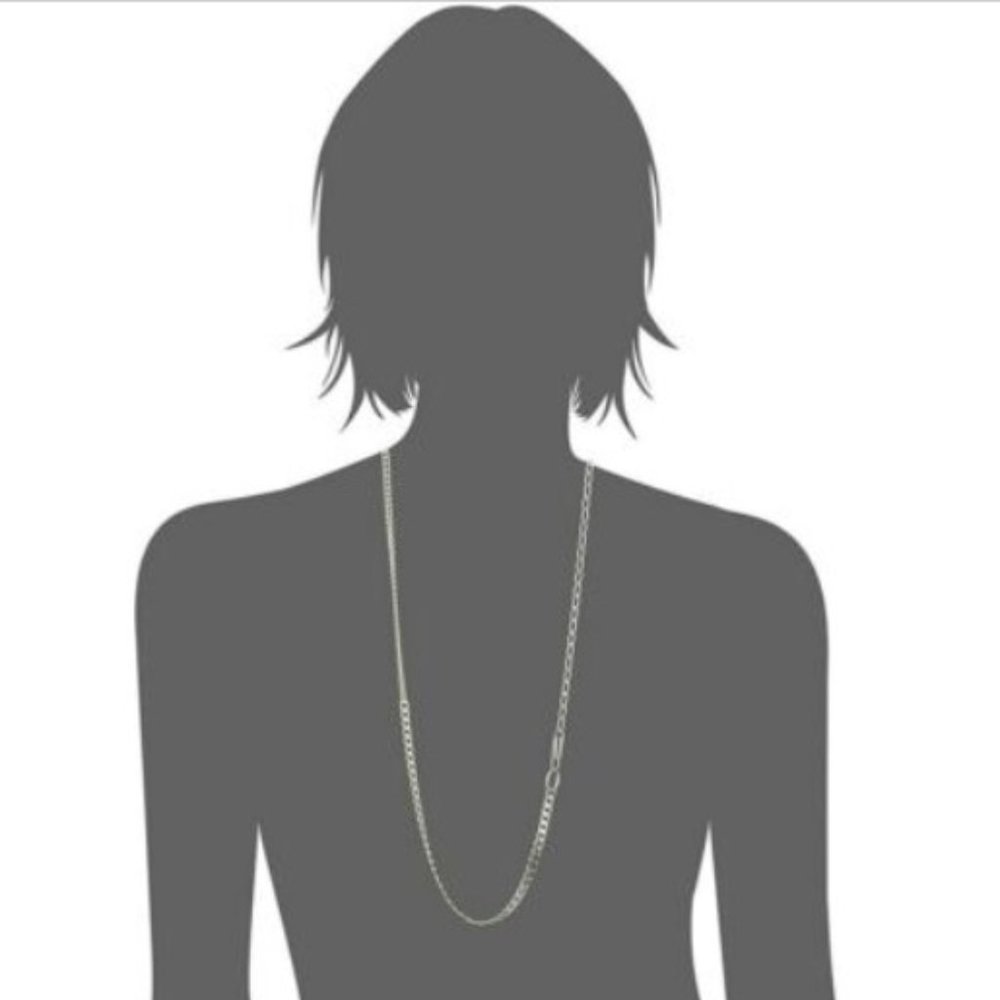French connection gold mix chain pin circle chain long necklace - Picture 4 of 6